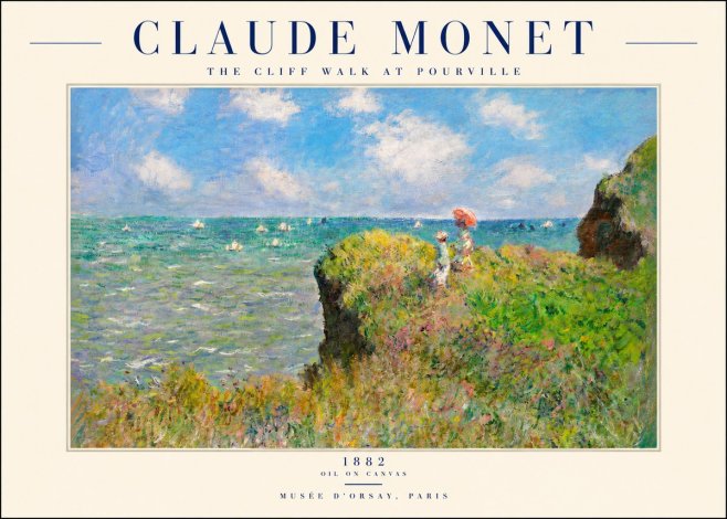 Monet The Cliff Walk at Pourville No2 - Poszter