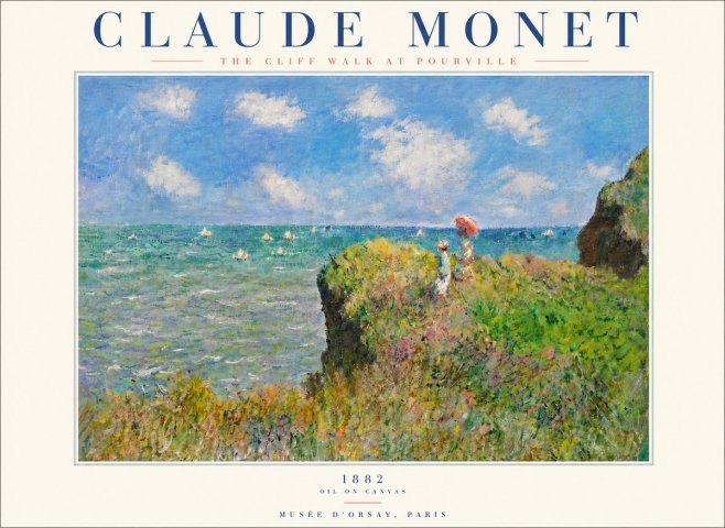 Monet The Cliff Walk at Pourville No5 - Poszter