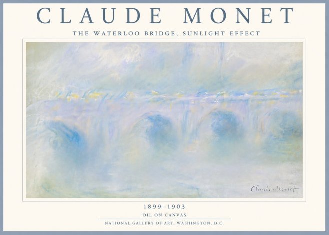 Monet The Waterloo Bridge, Sunlight Effect No5 - Poszter