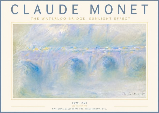 Monet The Waterloo Bridge, Sunlight Effect No6 - Poszter
