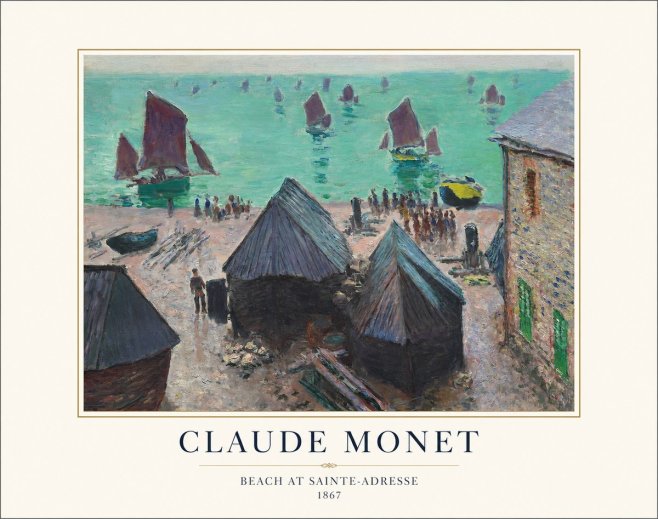 Monet Beach at Sainte-adresse No1 - Poszter