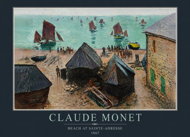 Monet Beach at Sainte-adresse No5 - Poszter