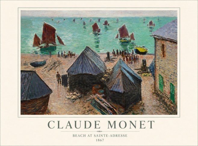 Monet Beach at Sainte-adresse No6 - Poszter