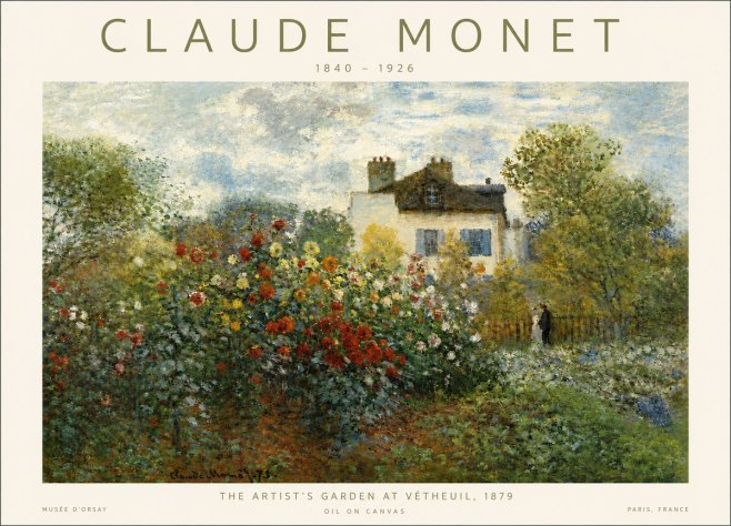 Monet The Artist's Garden at Vétheuil, 1879 No4 - Poszter