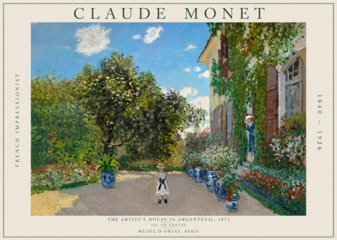 Monet The Artist's House in Argenteuil, 1873 No2 - Poszter