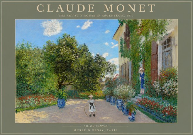 Monet The Artist's House in Argenteuil, 1873 No4 - Poszter