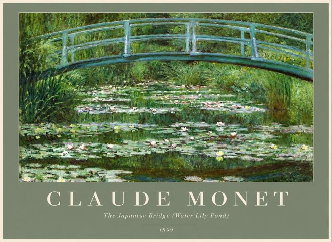 Monet The Japanese Bridge (Water Lily Pond) No2 - Poszter