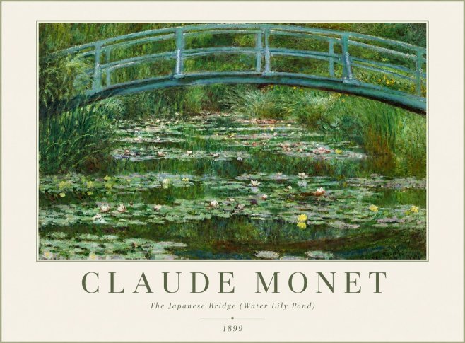 Monet The Japanese Bridge (Water Lily Pond) No3 - Poszter