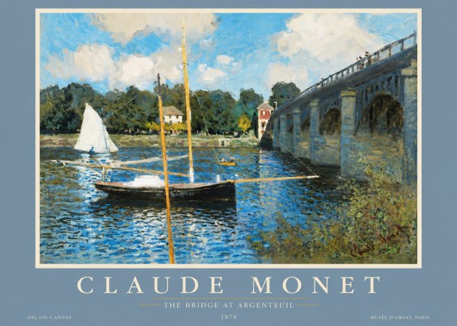 Monet The Bridge at Argenteuil I No2 - Poszter