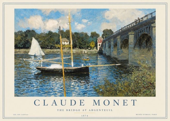 Monet The Bridge at Argenteuil I No3 - Poszter