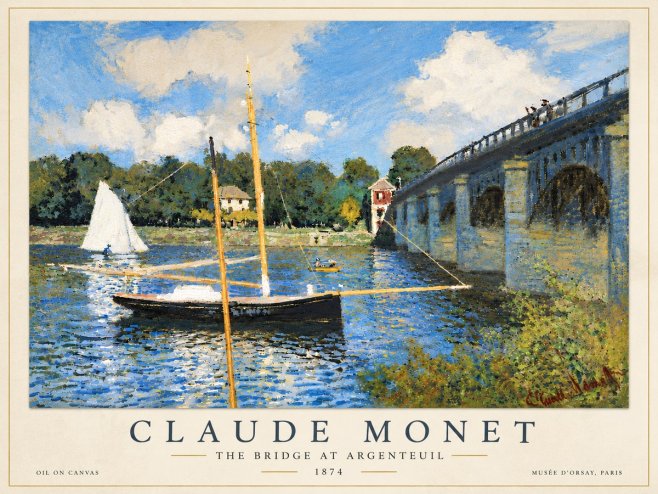 Monet The Bridge at Argenteuil I No6 - Poszter