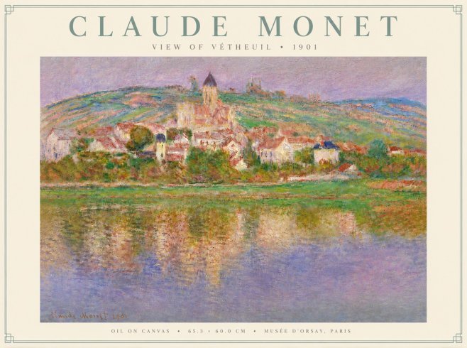 Monet View of Vétheuil I No5 - Poszter