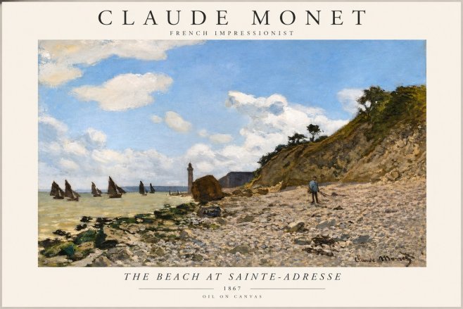 Monet The Beach at Sainte-adresse II No1 - Poszter