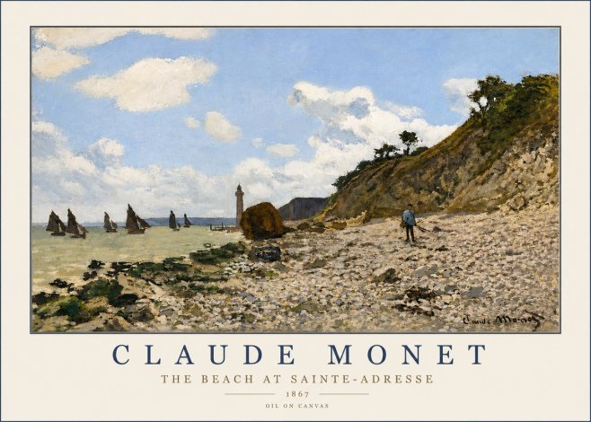 Monet The Beach at Sainte-adresse II No3 - Poszter