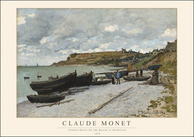 Monet Fishing Boats on the Beach at Pourville No1 - Poszter