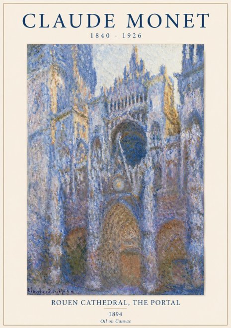 Monet Rouen Cathedral, the Portal No4 - Poszter