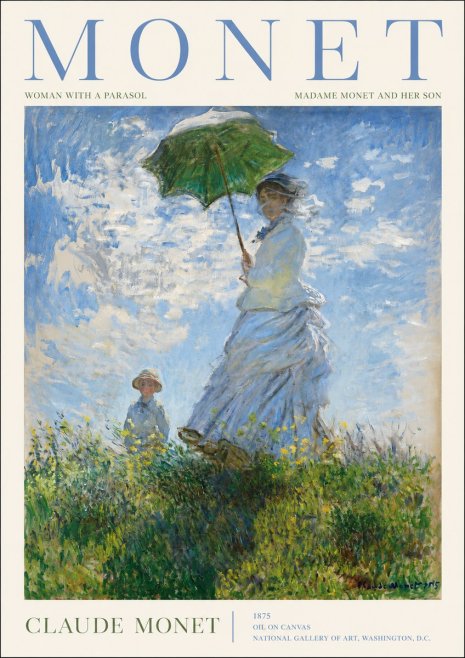 Monet Woman with a Parasol – Madame Monet and Her Son No2 - Poszter