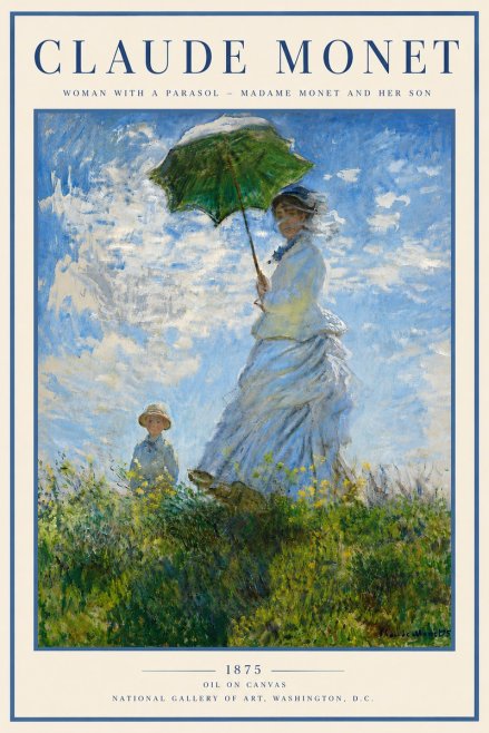 Monet Woman with a Parasol – Madame Monet and Her Son No6 - Poszter