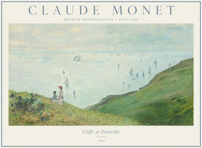 Monet Cliffs at Pourville I No1 - Poszter