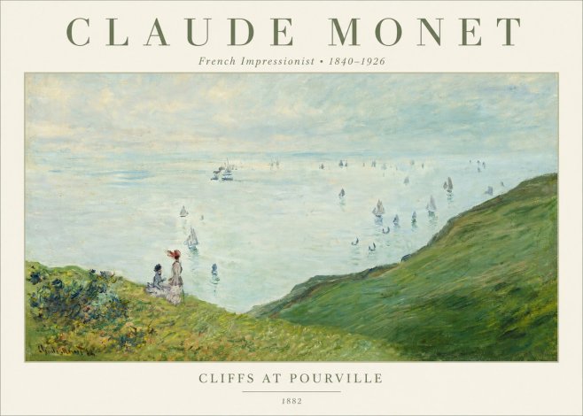 Monet Cliffs at Pourville I No2 - Poszter