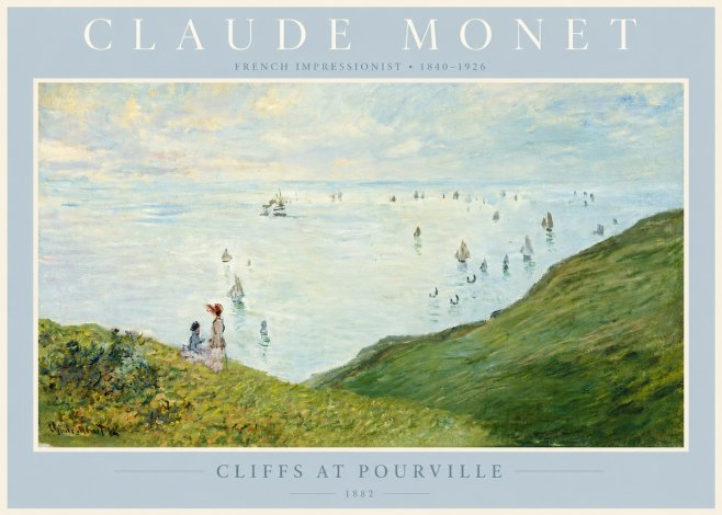 Monet Cliffs at Pourville I No4 - Poszter