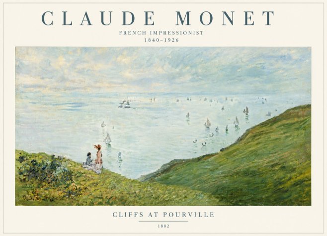 Monet Cliffs at Pourville I No6 - Poszter