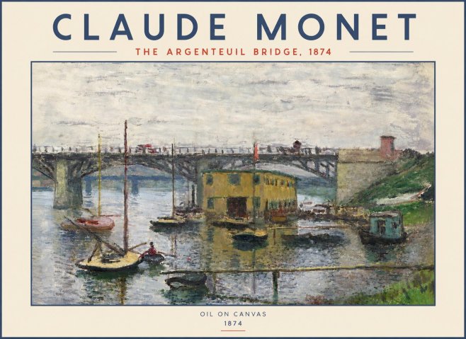 Monet The Argenteuil Bridge No4 - Poszter