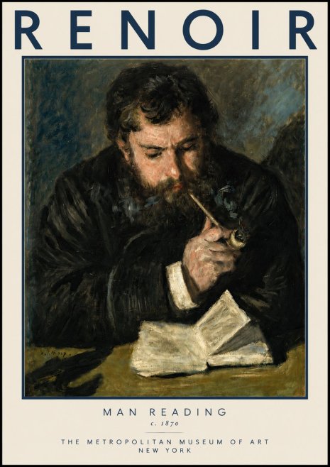 Renoir Man Reading No3 - Poszter