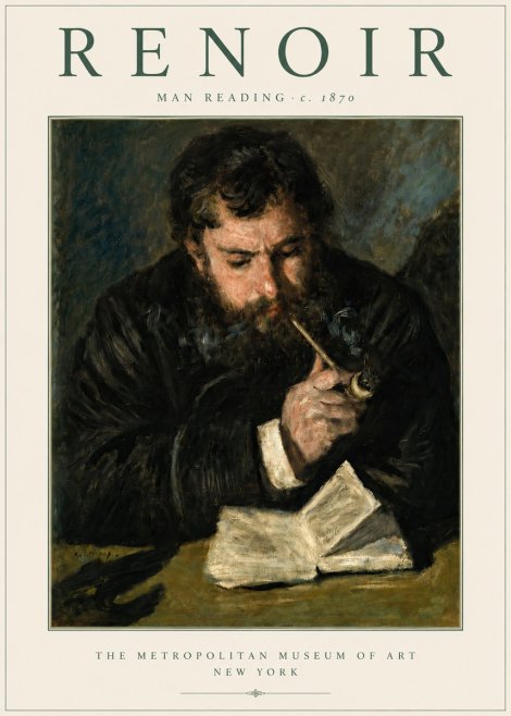 Renoir Man Reading No4 - Poszter