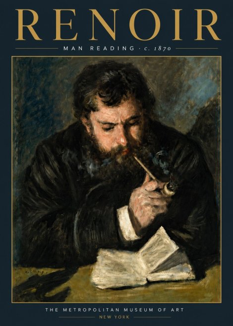 Renoir Man Reading No5 - Poszter