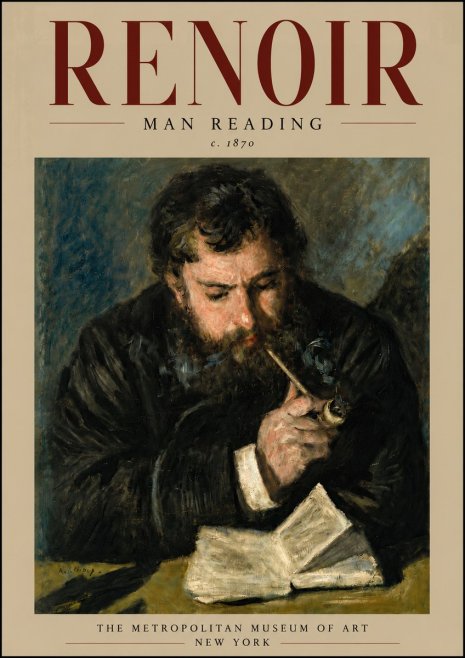 Renoir Man Reading No6 - Poszter