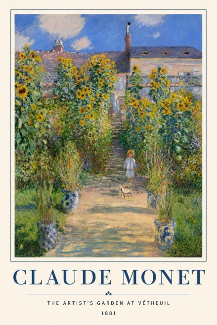 Monet The Artist's Garden at Vétheuil I No2 - Poszter