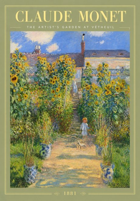 Monet The Artist's Garden at Vétheuil I No3 - Poszter
