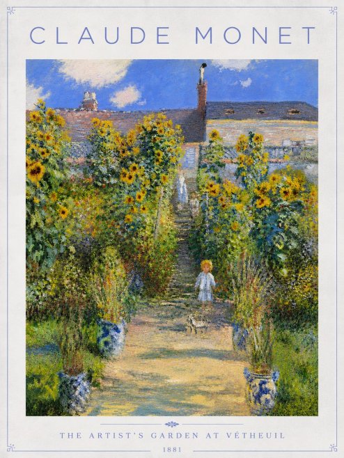 Monet The Artist's Garden at Vétheuil I No6 - Poszter