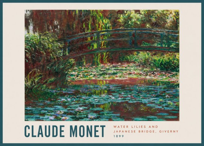 Monet Water Lilies and Japanese Bridge, Giverny No2 - Poszter