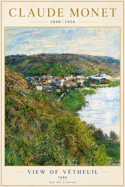 Monet View of Vétheuil II No6 - Poszter