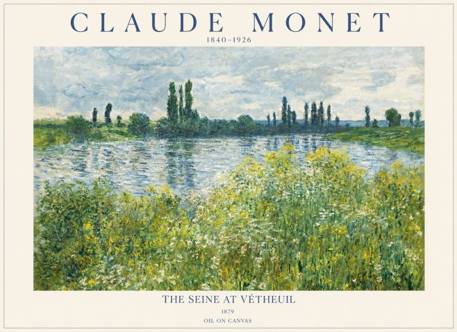 Monet The Seine at Vétheuil No1 - Poszter