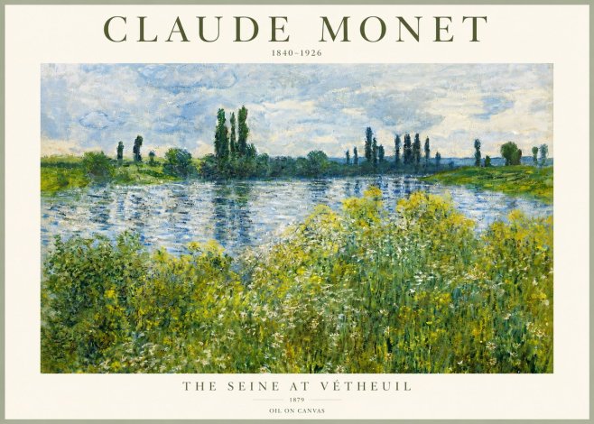 Monet The Seine at Vétheuil No2 - Poszter