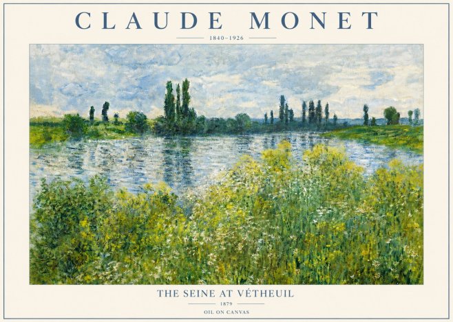 Monet The Seine at Vétheuil No3 - Poszter