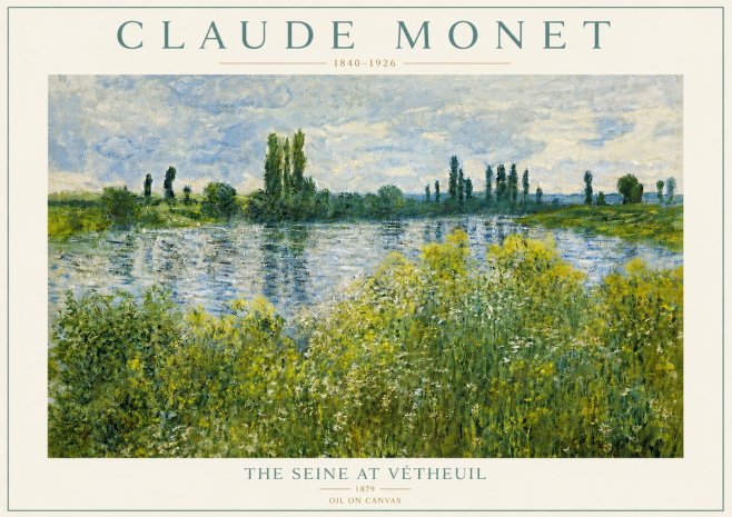Monet The Seine at Vétheuil No4 - Poszter