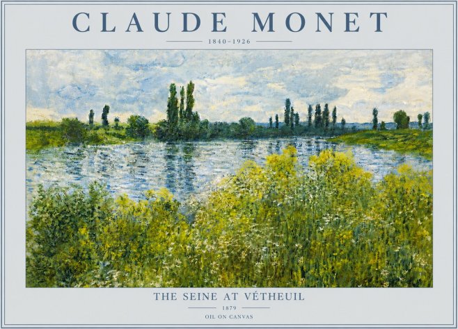 Monet The Seine at Vétheuil No5 - Poszter