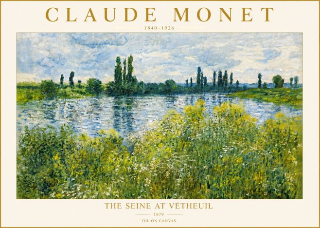 Monet The Seine at Vétheuil No6 - Poszter