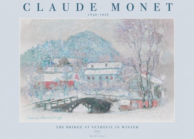 Monet The Bridge at Vétheuil in Winter No2 - Poszter
