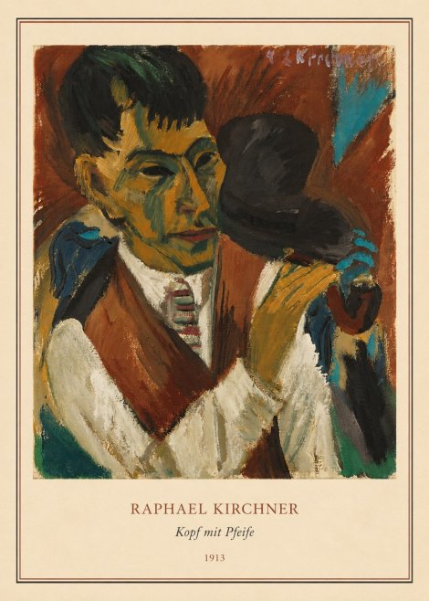 Raphael Kirchner Kopf Mit Pfeife No3 - Poszter