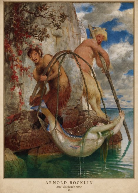 Arnold Böcklin Zwei Fischende Pane No2 - Poszter