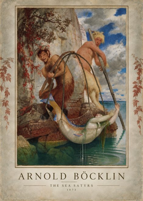 Arnold Böcklin Zwei Fischende Pane No6 - Poszter