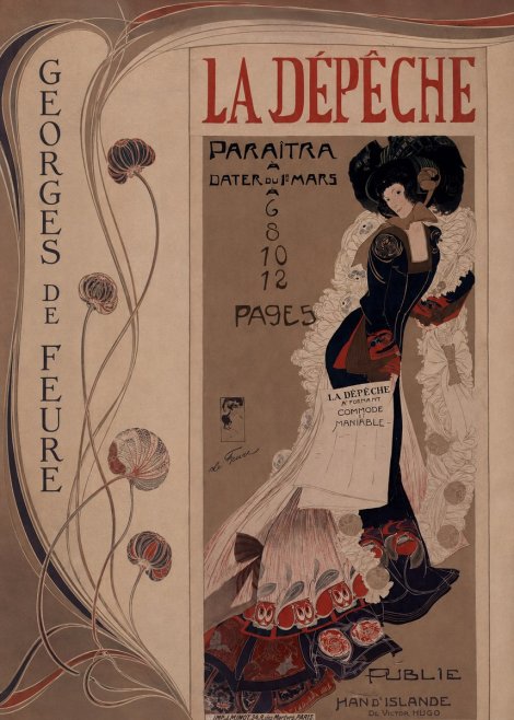 Georges de Feure La Dépêche - Han D'islande No2 - Poszter