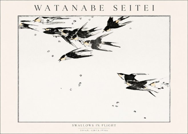 Watanabe Seitei Swallows in Flight No1 - Poszter