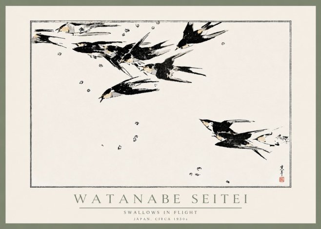 Watanabe Seitei Swallows in Flight No6 - Poszter