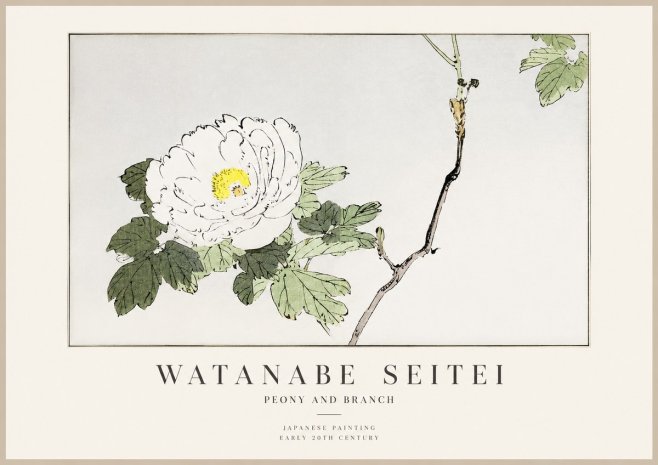 Watanabe Seitei Peony and Branch No1 - Poszter